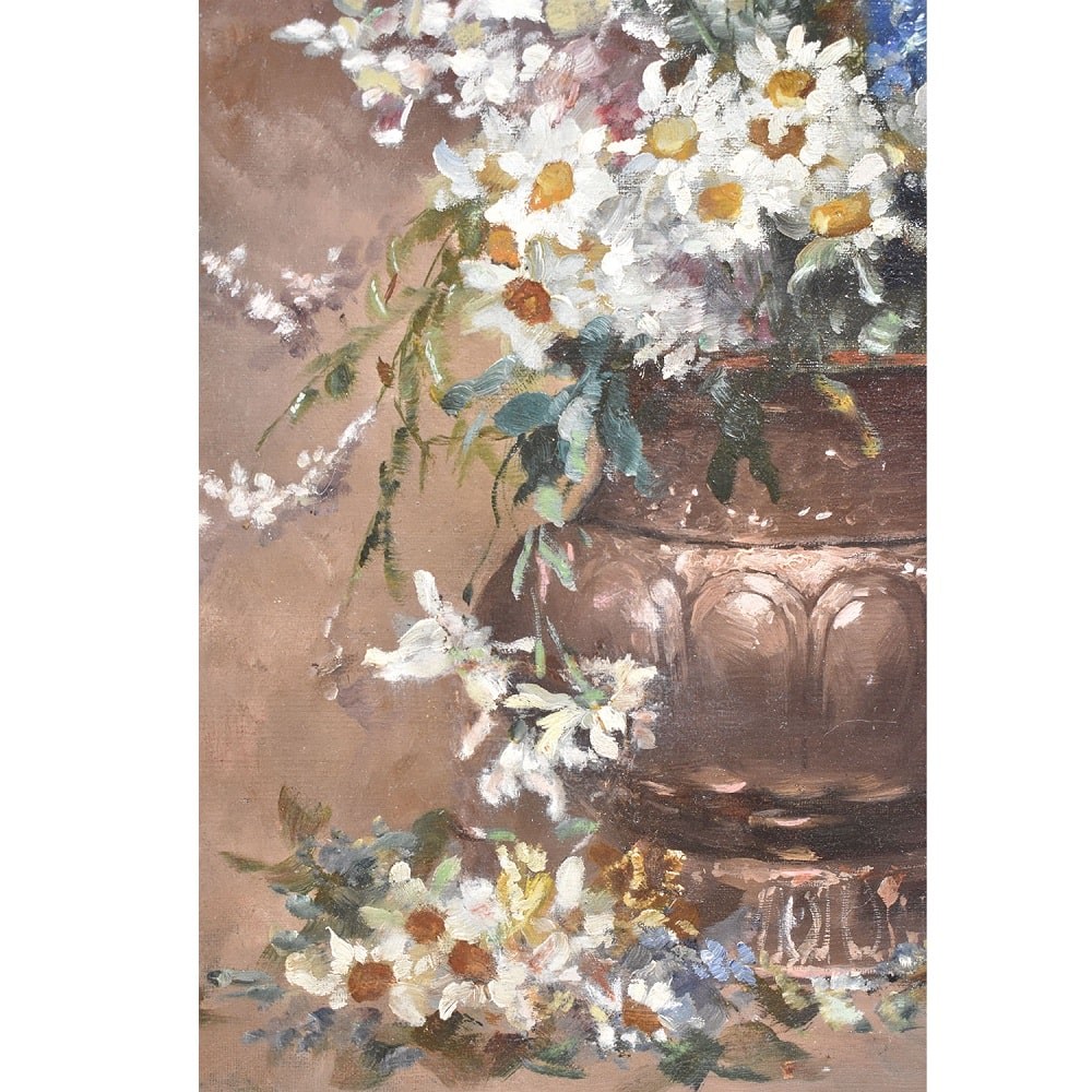 a5QF393 antique floral paintings oil painting flowers still life painting 19th century-min
